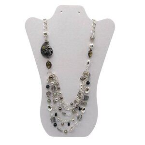 Style & Co. Multi-Layer Statement Necklace With Beaded Chains Decorative Accents